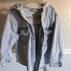 Zara kids hooded jean jacket